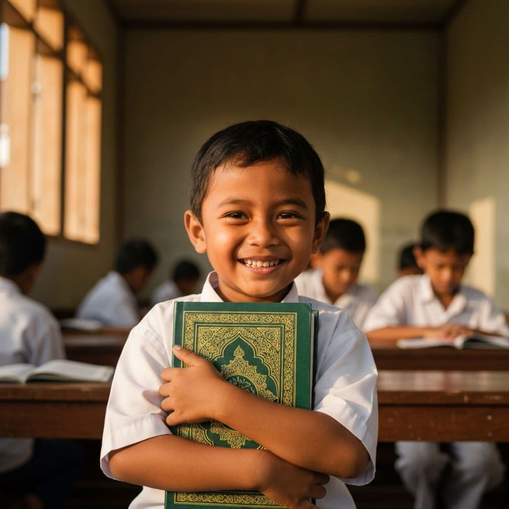 Anak binaan memeluk Al-Qur'an